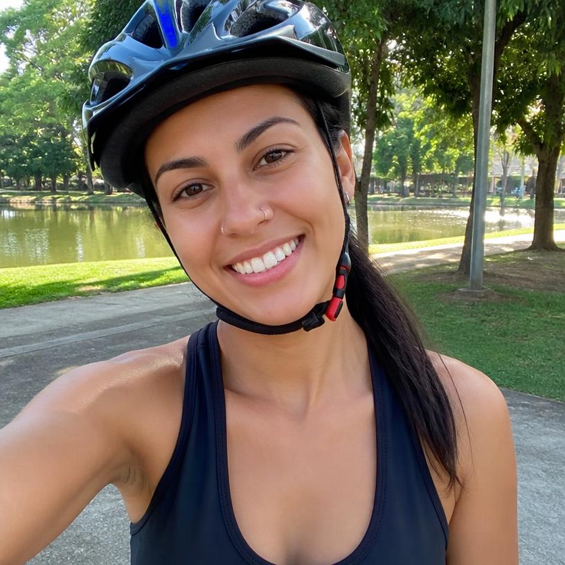 Foto de Camila Ferraz, com o rosto desfocado